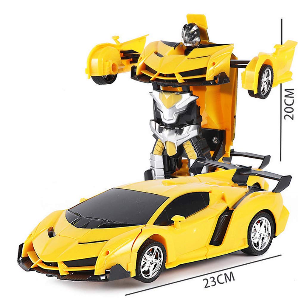 YYHULI Voiture de Jouet Robot déformée, Robot télécommandé à l\'échelle 1/18 Transformer Une Voiture légère à déformation légère pour Cadeau d\'enfants
