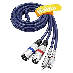 Disino Dual RCA to XLR Male Cable, 2 XLR to 2