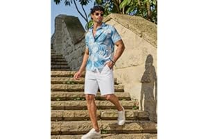 Mens Casual Shorts 9" Flat Front Elastic Waist Linen Dress Shorts Lightweight Summer Outfits with Pockets
