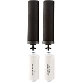 Set of 2 Berkey Authentic Black Berkey Elements (BB9-2) and 2 PF-2 Fluoride Reduction Elements - Combo Pack