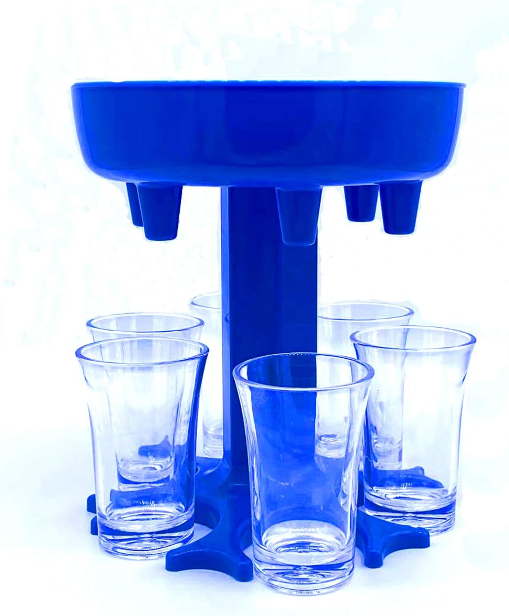 6 Piece Glass Dispenser and Holder Set,Used for Filling Liquid,with 6 Leaking Plugs,Freely Adjustable Water Dispenser Outlet, for Bar Home Cocktails,Family Party Small Wine Glass Dispenser.
