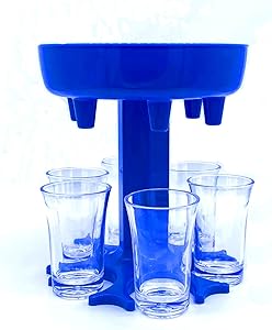 6 Piece Glass Dispenser and Holder Set,Used for Filling Liquid,with 6 Leaking Plugs,Freely Adjustable Water Dispenser Outlet, for Bar Home Cocktails,Family Party Small Wine Glass Dispenser.