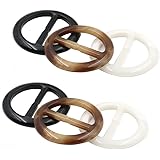 6PCS Women Lady Girls Plastic Round Circle Scarf Ring Scarves Buckle Silk Clasp Clips Clothing Ring Wrap Holder for Silk Neckerchief Clothing T-Shirt(Color Random) (Diameter 50mm/2'')