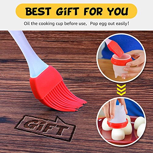 BoxLegend Egg Cooker Cups Hard Boiled Egg Maker Nonstick Silicone Eggs Boiler Cookers Without Egg Shell -Upgrade 6 Packs