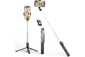 KARINA QURATZ Selfie Stick Tripod with Remote 44 inch Bluetooth Selfie Stick Wireless Extendable Upgrade Portable Lightweight Tripod for iPhone 14 13 12 11 Pro Max Samsung Galaxy S22 S21 Android (Black)