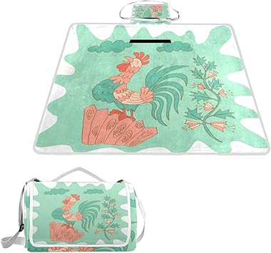 Amazon レジャーシート おんどり かわいい 鳴く ピクニックシート 折りたたみ 持ち運び 大きい 収納便利 キャンプ 軽量 花見 行楽 花火大会 運動会 敷物 遠足 旅行 インナーシート Mxyjf レジャーシート