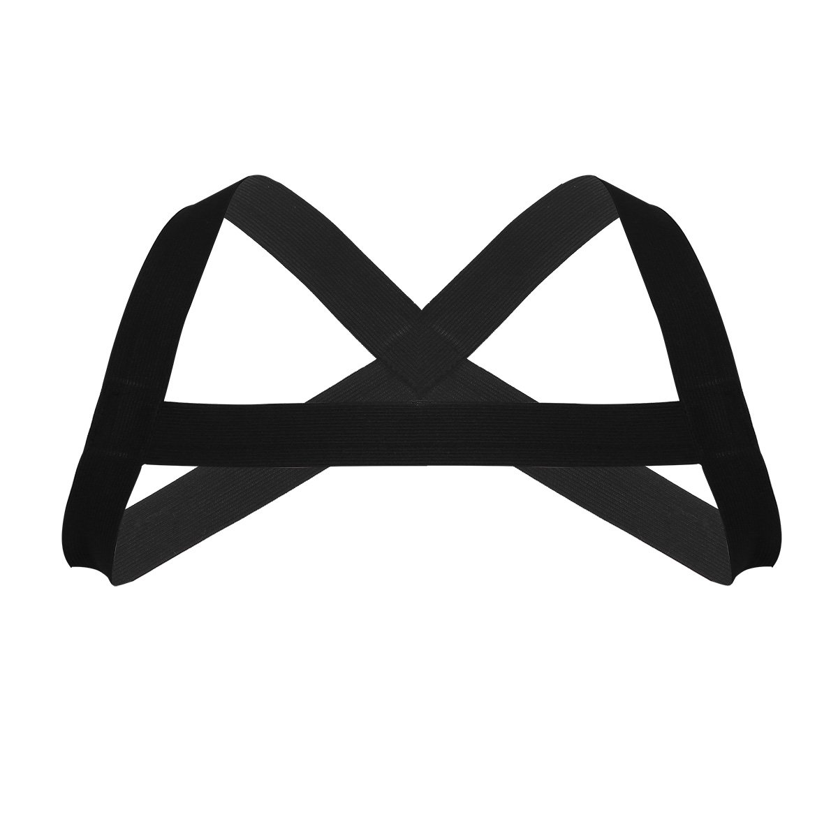 CHICTRY Men's Strong Nylon Shoulder Support Brace Body Chest Costumes (X Shape Black)