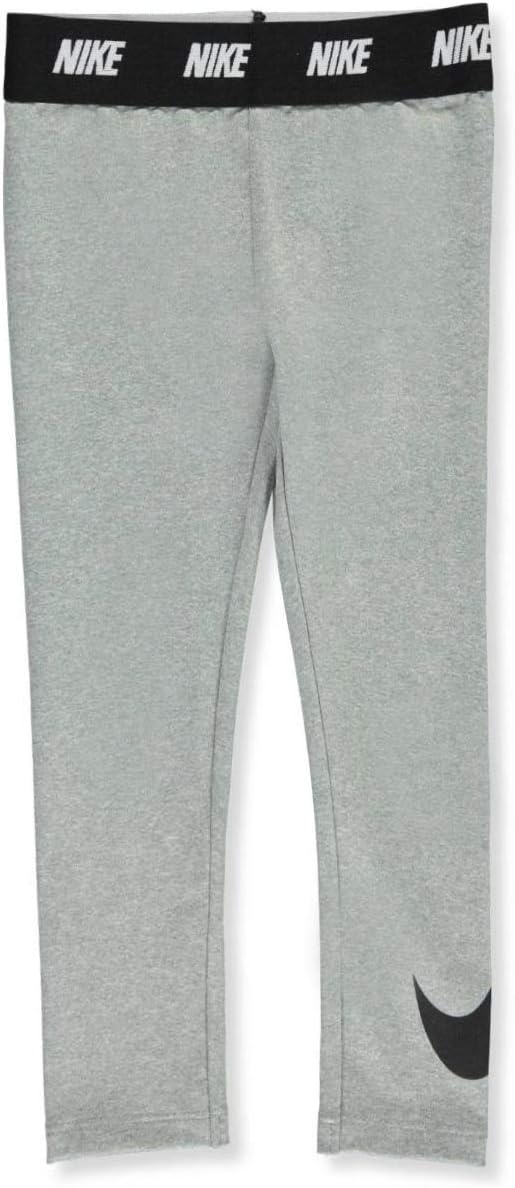 NikeKids Girl's Sport Essentials Printed Leggings (Little Kids) Dark Grey Heather 5 Little Kids