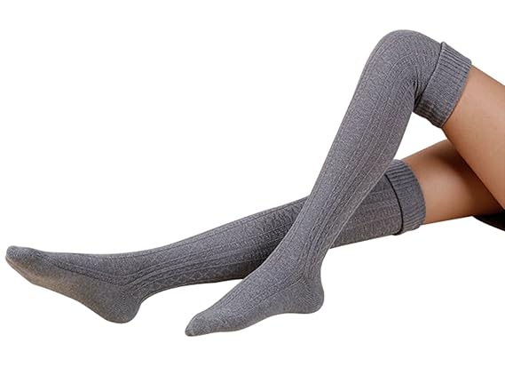 Fletion inverno caldo calze lunghe al ginocchio calzini cotone stivali calze scaldamuscoli Calze e calzini di supporto Medicina dello sport