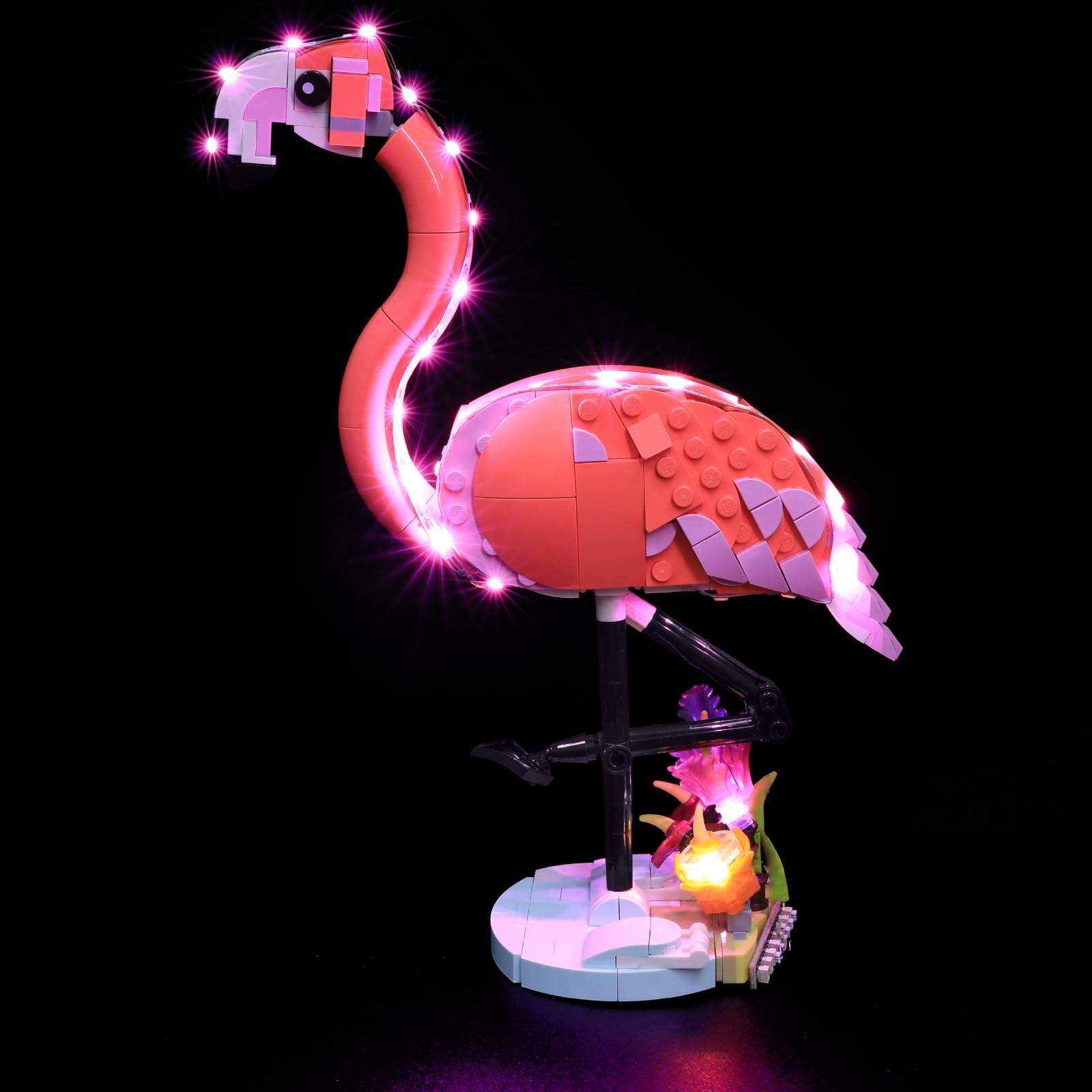 Photo 1 of flashebrick LED Light Kit for Lego Creator 3 in 1 Wild Animals Pink Flamingo 31170 - Lighting for Flamingo Model (Building Kit NOT Included)