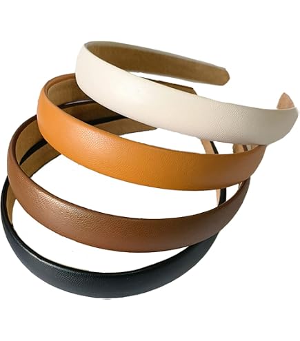 Amazon.com: LONEEDY 4PCS Checked Leather Wide Hard Headband 
