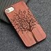 Compatible for Unique iPhone 8 Plus Case, Real Wood Carving Tree & Soft Rubber Corner Cushion Slim Protective for Apple iPhone 7/8 Plus Case