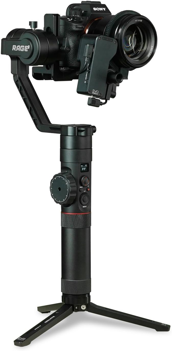 EVO RAGE3 Camera Stabilizer for Mirrorless or DSLR Cameras with Advance Follow Focus Control - Supports up to 7LB Payload