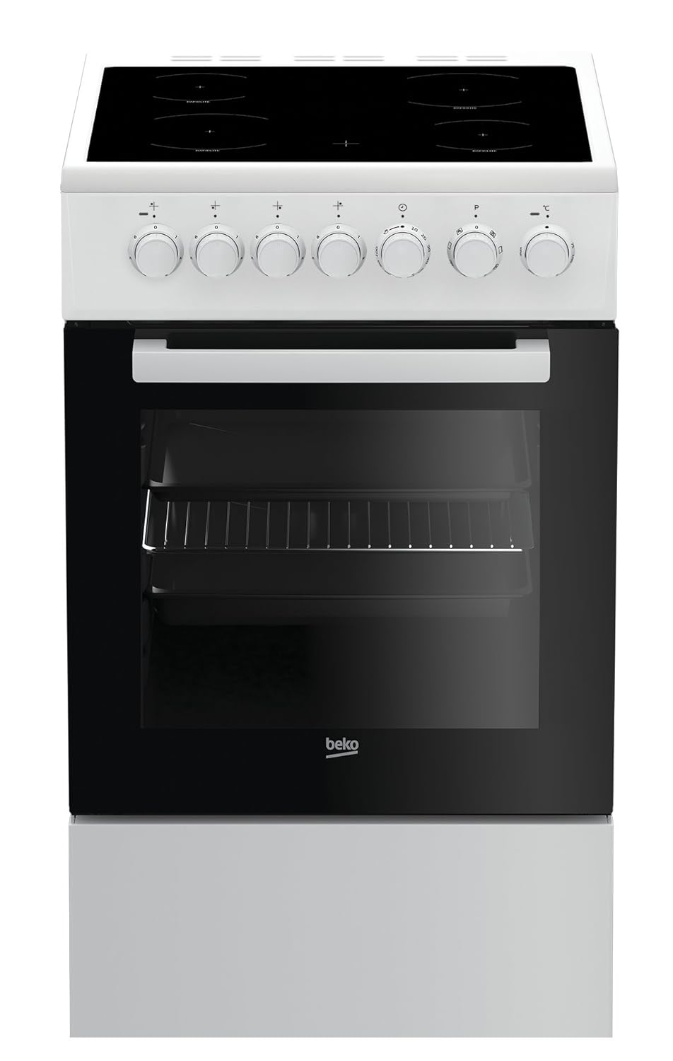 Beko FSM57100GW Cocina Cocina Independiente Negro, Blanco Cerámico ...