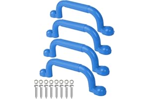 Ymeibe Kids Playground Handles Outdoor Indoor Set of 4 Plastic Nonslip Safety Hand Grips for Playset Climbing Frame Tree Play House 10" (Blue)