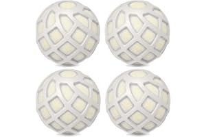 SUNSEEKE Dryer Balls – Patented Silicone Guard, Natural Wool Core, Super Anti-Tangle & Saves Drying Time, Reduces Static & Noise, Natural Fabric Softener, XL 3" (Beige, Pack of 4)