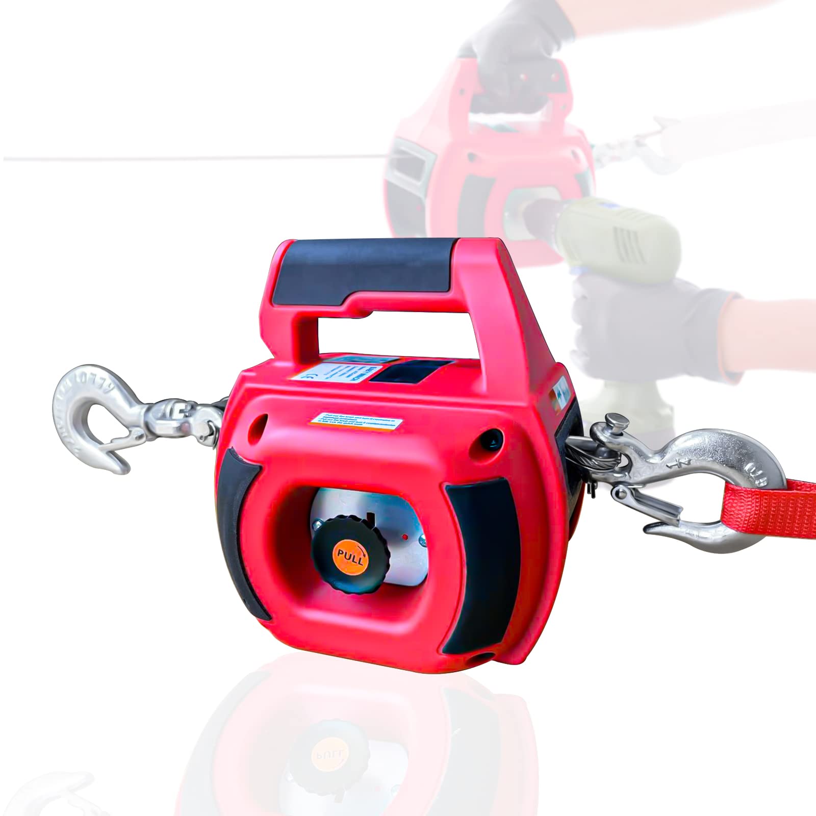 Hanging Rope Winch Mua Portable Drill Winch of 750 LB Pulling Capacity with 40 Feet Alloy ...