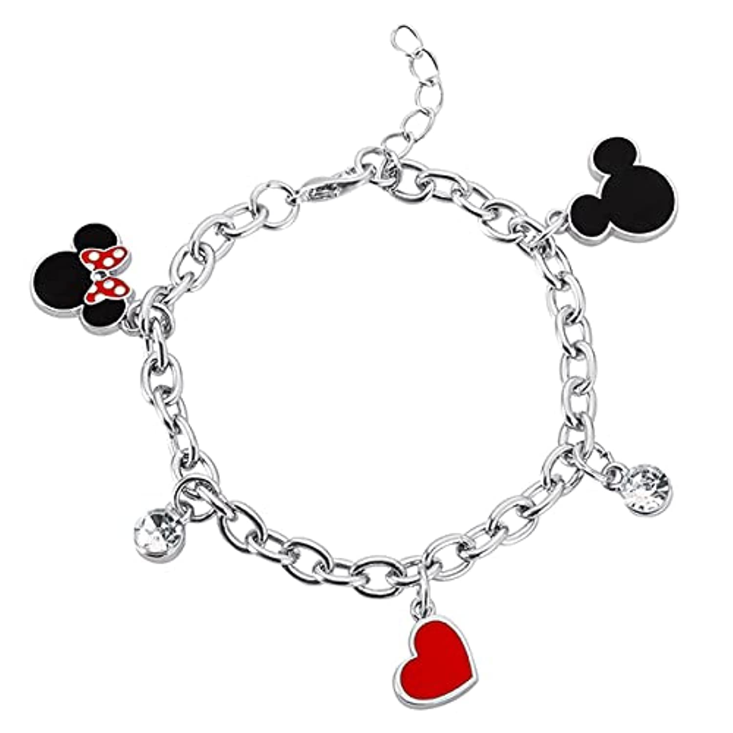 Disney Minnie and Mickey Multicoloured Enamel Costume Charm bracelet