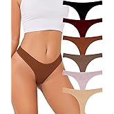 Sunm Boutique Cotton Thongs for Women, No Show Underwear for Women Pack, Sexy Low Rise Ladies Panties