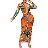 JerXox Womens Sexy Sheer Mesh Stretchy Printed Maxi Dresses Button Down Swimwear Cover Ups