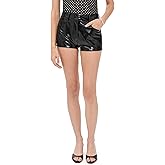 Norma Kamali Women's High Waist Faux Leather Shorts