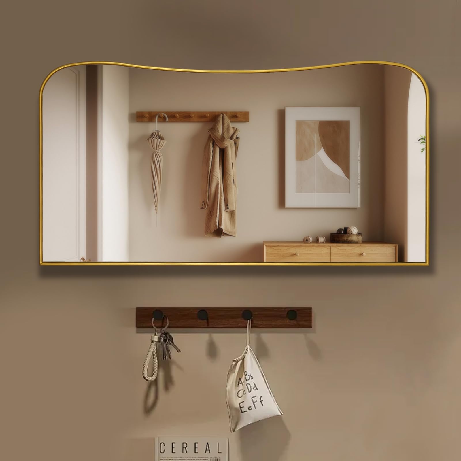 POZINO Gold Rectangular Mirrors, 23.6