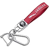 Leather Car Keychain, forJaguar I-PAC F-PAC E-PAC XEL XFL XJ XF Series Car Key Chain Ring Accessories for Men and Woman Red