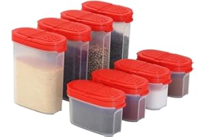 Clear Plastic Empty Spice Container Spice Jars with Lid - Kitchen Bottle Dispenser Store Spice,Herb,Rub,Sugar,Salt,Pepper 2 W