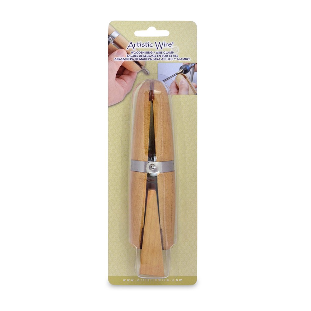 Beadalon Wooden Ring/Wire Clamp with Leather tip Inserts and Wedge