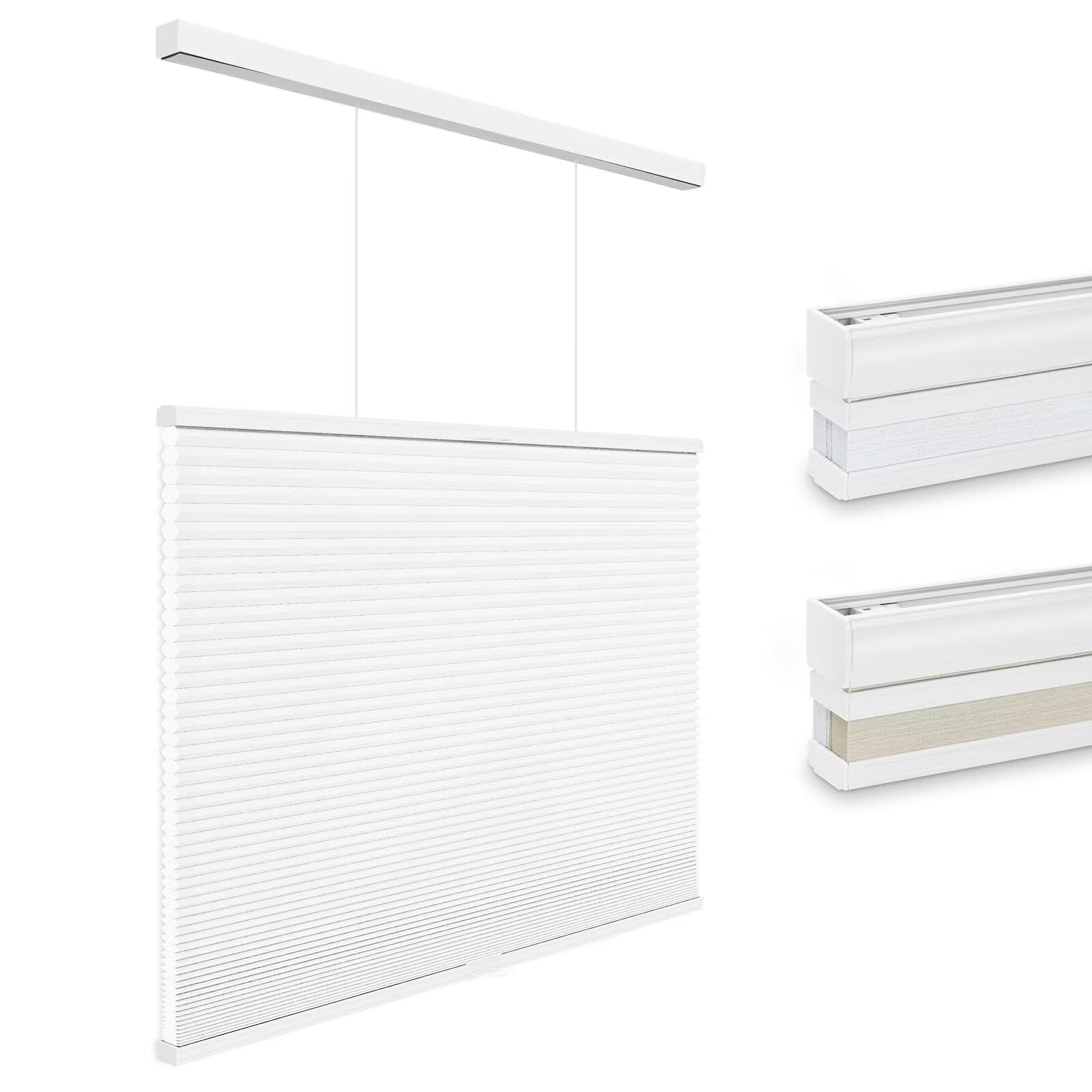 Photo 1 of Changshade Light Filtering Cellular Shades Cordless, Top Down Bottom Up Blinds for Windows, 1.5" Single Cell Pleated Honeycomb Window Shades for Bedroom, Child Room,40" Width x72 Height,White