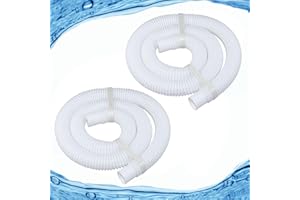 KUMATER 1-1/4 Inch x 3ft Above Ground Pools Replacement Hose for Pump 330 GPH, 530 GPH, and 1,000 GPH Compatible with Intex Coleman Summer Waves Pool Skimmer (White 1-1/4“by 3ft-2 Pack)