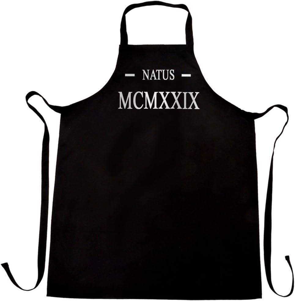 85th Birthday Apron, Natus MCMXXIX (Born 1929 in Latin / Roman Numerals), wrapping and gift message service available...