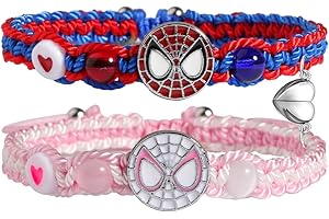 AULSIEY Kitty Spider Friendship Bracelet For Couples Best Friend Bff Family, Matching Heart Couples Bracelet Birthday Valentines Day Gifts To Daughter Sister Bestie Son Soulmate Friend