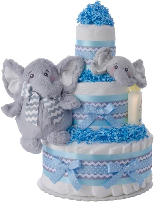 elephant diaper cake boy