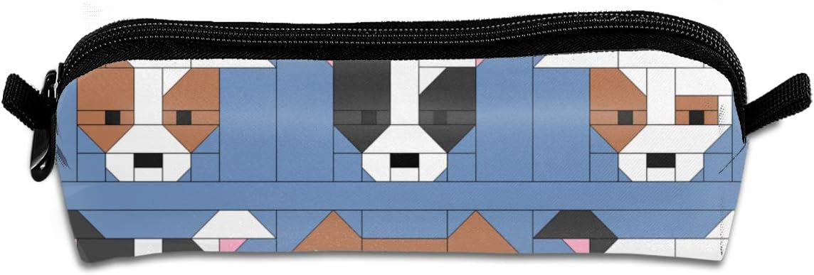 Dog Gone Cute Tutorial Blocks Student Large Capacity Pencil Case Durable Stationery Bag for Studying,Traveling