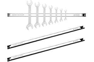 Navaris Set of 3 Magnetic Tool Holder Rack - 24 Inch Heavy Duty Garage Wall Holder Strip for Tools - Tool Bar with Magnet for