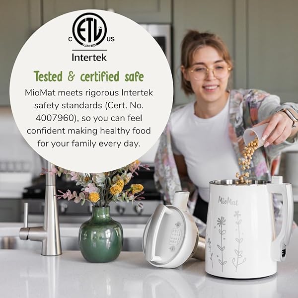 MIOMAT 8IN1 PLANT BASED MILK MAKER | MAKE 40OZ OF NATURAL ALMOND MILK, SOY MILK, OAT MILK, COCONUT MILK, AND MORE … + SOUPS, PORRIDGES, SMOOTHIES, PURÉES… | AUTOMATICALLY, AT THE TOUCH OF A BUTTON