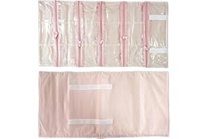 SCIKHEFT Travel Jewelry Roll Bag Portable Organizer Pouch With Grids&PVC Cover Storage Bags for Necklace, Bracelet, Bracelet,Ring, Badge, Pendant