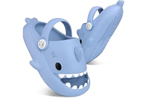 EDOSIR Kids Shark Slides丨Pillow Shower Slippers Quick Dry Sandals丨Toddler Boys Girls Comfy Cloud Slides丨Summer Non-Slip Thick Sole Beach Pool shoes