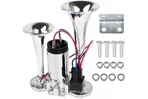 KQIANG 12V Car Air Horn, 600DB Super Loud Truck Train Air Horn Kit for Truck Car, Airhorns horn loud with Compressor, Motorcycle Train Horn for Any 12V Vehicles SUV Motorcycle Trucks Boats Trains Speaker