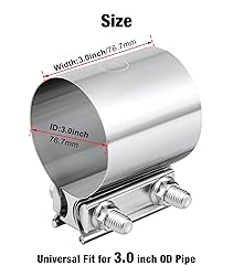 EVIL ENERGY 3.0 Inch Exhaust Clamp,Butt Joint Band