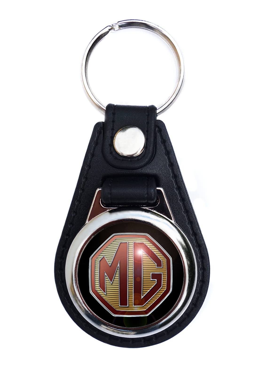 Vintage Sign Designs QUALITY FAUX LEATHER MG KEYRING. Officially licensed MG product.