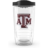 Tervis Made in USA Double Walled Texas A&M University Aggies Insulated Tumbler Cup Keeps Drinks Cold & Hot, 16oz, Primary Logo