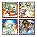 Juvale 4-Pack Ceramic Coasters - Cute, Christmas-Themed Drink Mats with Cork Backing, 4 Assorted Festive Designs - 4.3 x 0.2 x 4.3 Inches