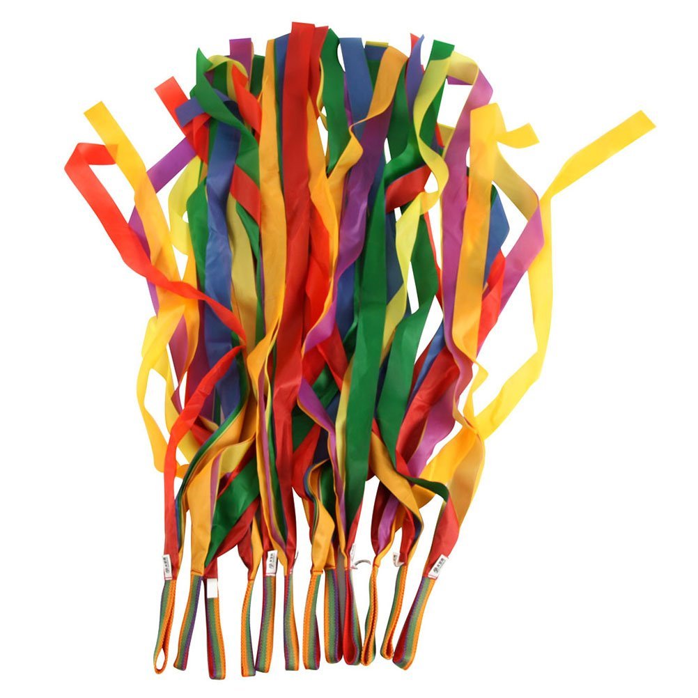 BESTOYARD Rhythm Ribbon Dance Rainbow Ribbon Dance Ribbon 12PCS