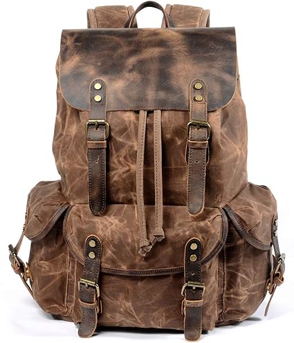 men's leather backpack amazon