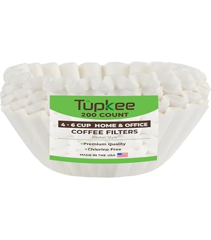 4 Cup Basket Coffee Filters - Pack Of 200, White, Fits Most 4-Cup Coffee Makers, #4 Size