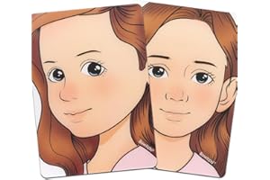 Bowitzki face painting practice board,2 pieces reusable colorful face paint practice board,painting makeup excersize template A4 size (Girl)