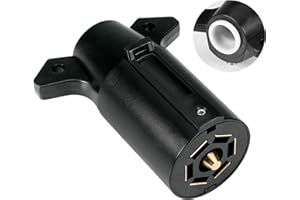 OPT7 7 Pin Trailer Plug for Splice-in Replacement Trailer Side Male End 7 Way Adapter, 3.6” Long x 3” Diameter