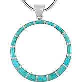 Turquoise Network Gemstone Pendant Necklace in 925 Sterling Silver Genuine Gemstones & Gemstones (24" Length)